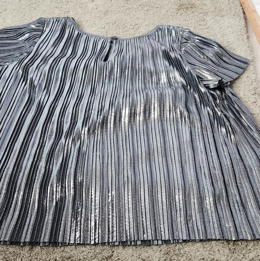 Girls' Short Sleeve Pleated Party Top - Cat & Jack Gunmetal Gray L